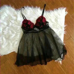 Y2K Secret Treasures Black and Red Baby Doll size Medium